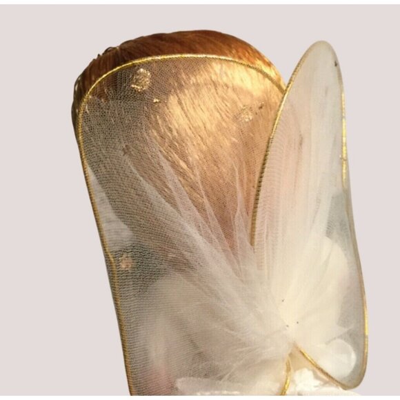 Cute Eight Inch Vintage Netted Angel Figurine - Picture 5 of 8